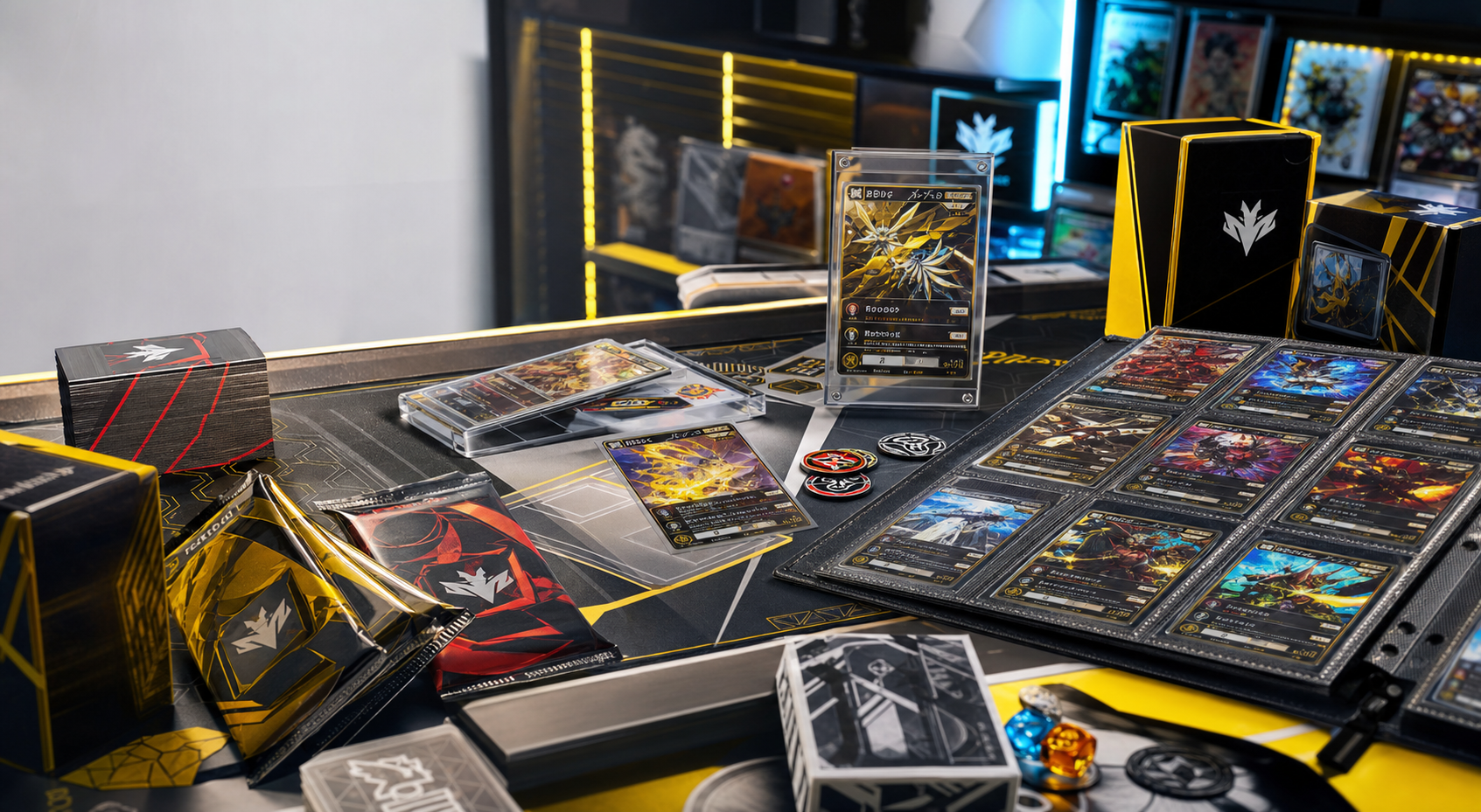 Premium trading card collection desk